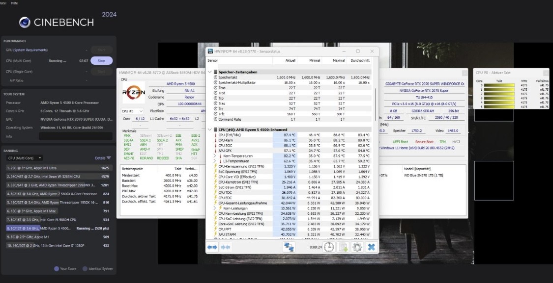 Prüfung eines PCs mit Benchmark-Software
